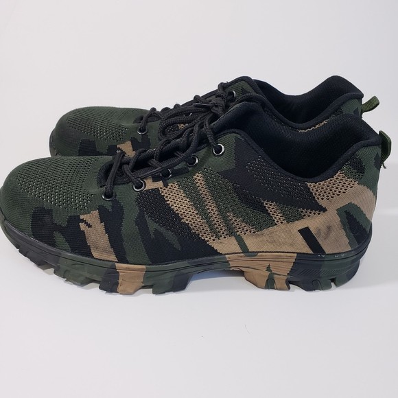 Men's Steel Toe Camo Lace up Shoes; Size 43 (10), Great Condition - Picture 2 of 6